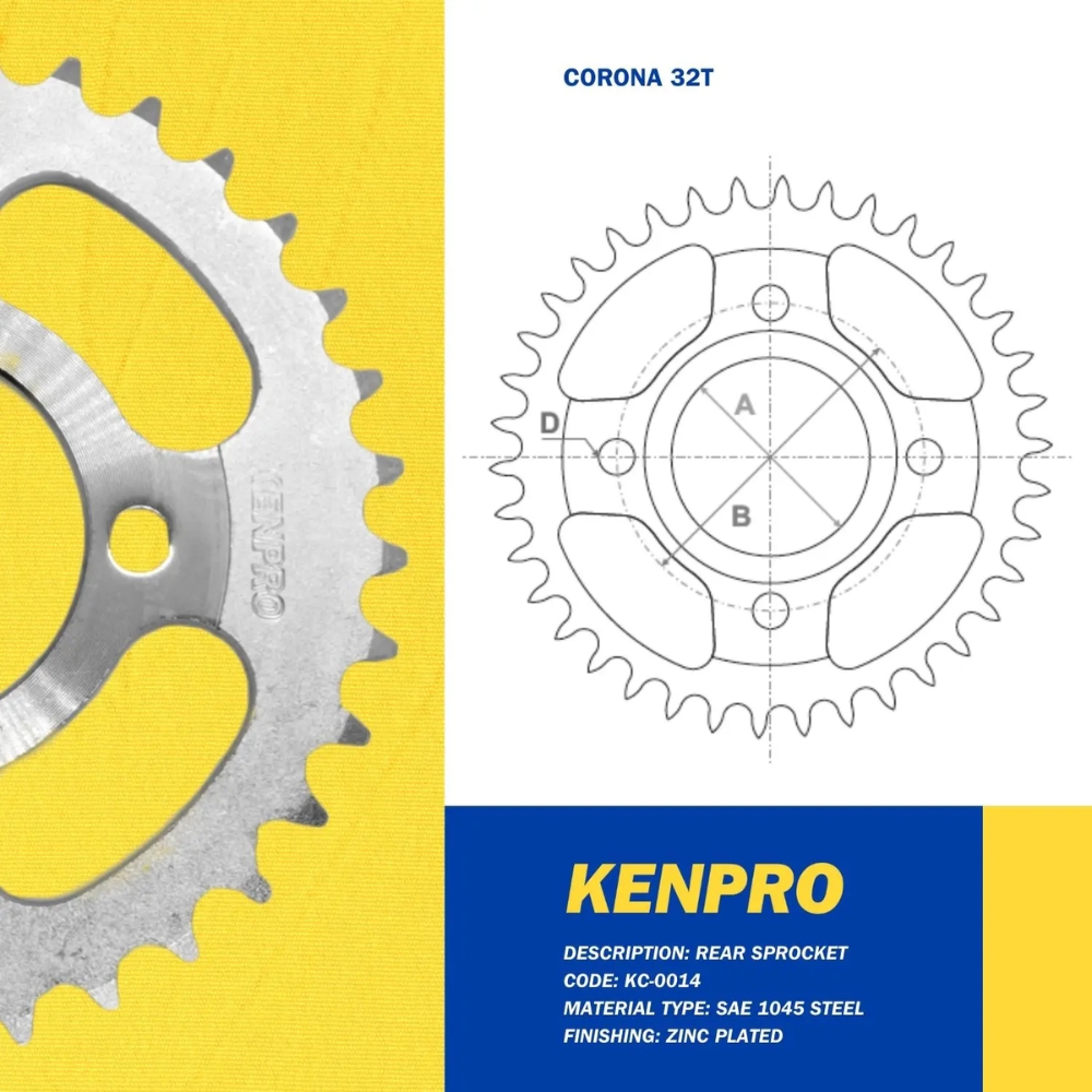 COR/PIÑ SMASH FUT 32-14T Z  KENPRO     1 u (1754)