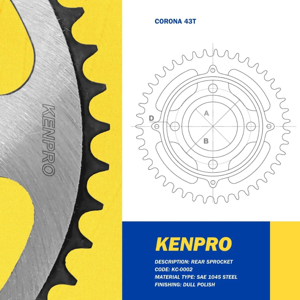 COR/PIÑ CG125 TODAY43-14T DUL  KENPRO     1 u (1759)