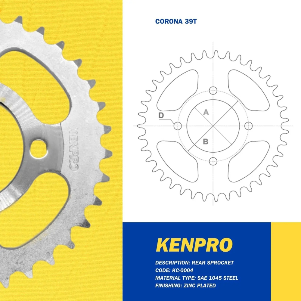 COR/PIÑ MOT CG150 39-15T Z   KENPRO     1 u (1764)