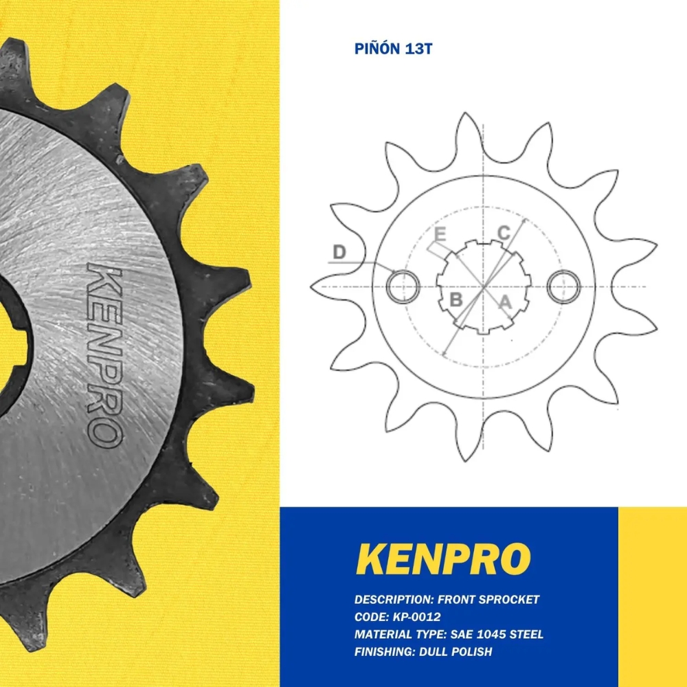 COR/PIÑ XR250 TORN 38-13T DUL  KENPRO     1 u (1769)