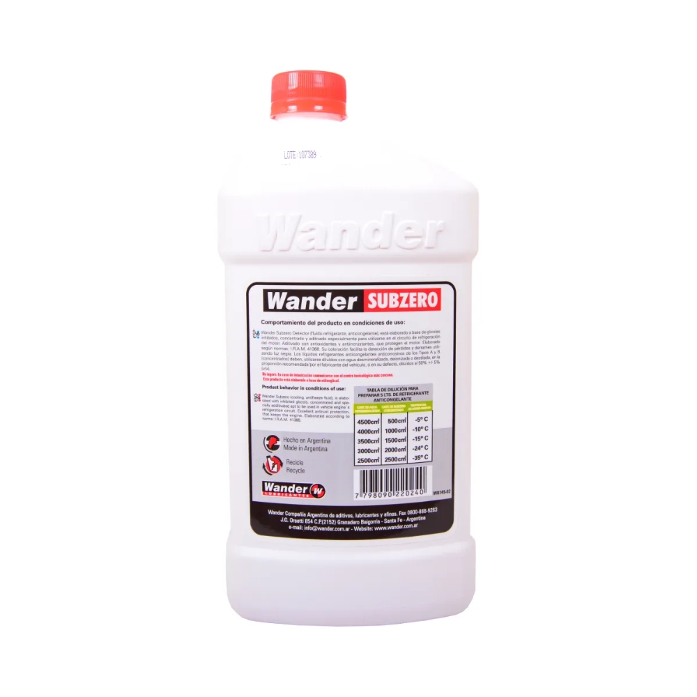 SUBZERO DETECTOR CONCENTRADO  WANDER  1L  12u (W0745)