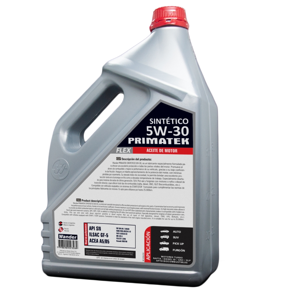 PRIMATEK FLEX 5W-30 API SN/CF  WANDER  4L  4u (W1656)
